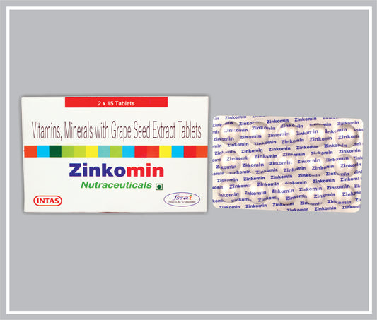 ZINKOMIN 15 TAB (Multivitamin + Multimineral Tablet) by Intas