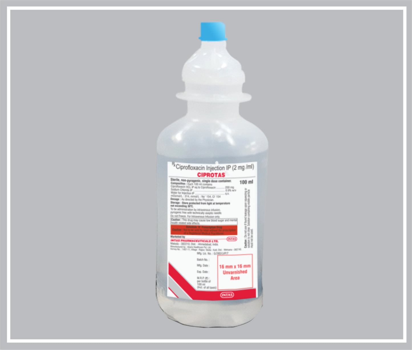 CIPROTAS 100 ML (Ciprofloxacin 200mg ) by Intas