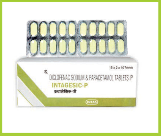 Intagesic-P 10 Tab (30X10) Diclofenac 50 mg + Paracetamol 325 mg by Intas