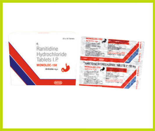 Monoloc-150 30 Tab Ranitidine Hydrochloride 150 mg by Intas