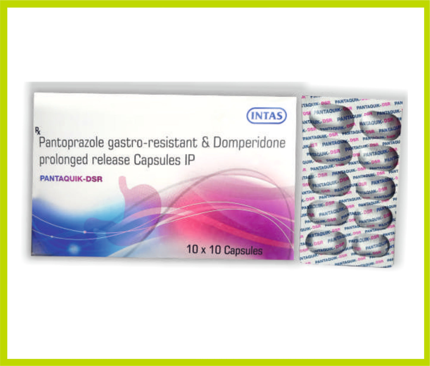 Pantotas Dsr 10X1X10 (Combo) Pantoprazole 40 mg + Domperidone 30 mg by Intas