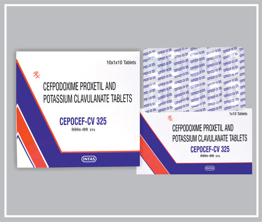 CEPOCEF-CV 325 (10T) (Cefpodoxime 200 mg + Clavulanic Acid 125 mg) by Intas