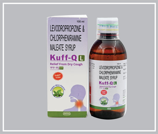 KUFF-Q L SYRUP 100ML (Levodropropizine 30 mg + Chlorpheniramine Maleate 2 mg) by Intas