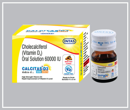 CALCITAS D3 NANO (5 ML) (Cholecalciferol 60000 IU) by Intas