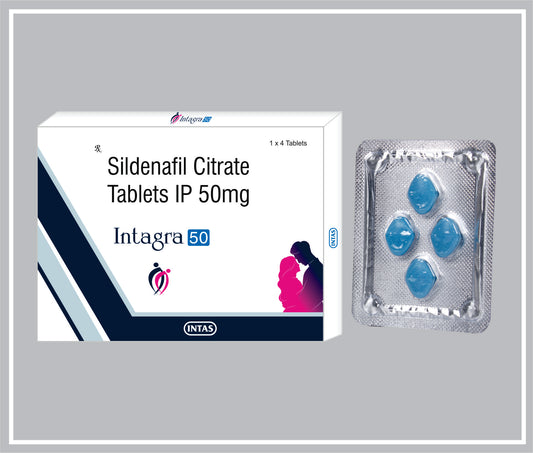 INTAGRA-50  4 TAB ( COMBO ) (Sildenafil Citrate 50 mg) by Intas