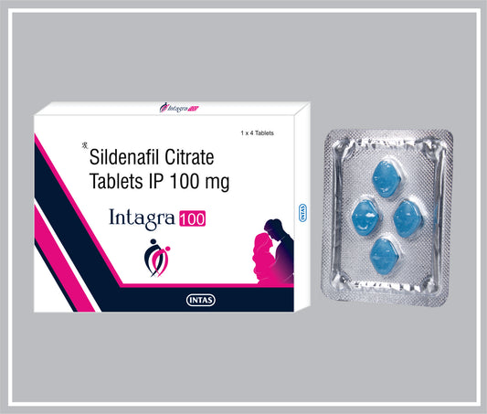 INTAGRA-100  4 TAB ( COMBO ) (Sildenafil Citrate 100 mg) by Intas