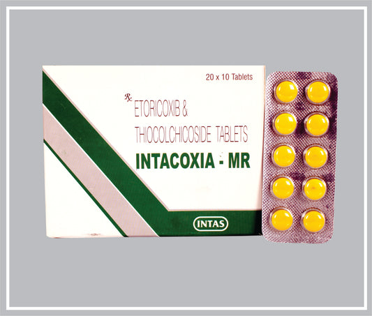 INTACOXIA-MR 10 TAB (COMBO) (Etoricoxib 60 mg + Thiocolchicoside 4 mg) by Intas
