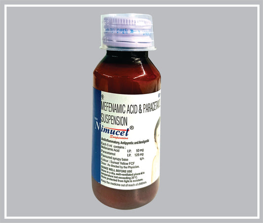 NEW NIMUCET 60ML (Mefenamic Acid 50 mg + Paracetamol 125 mg) by Intas