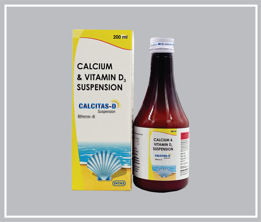 CALCITAS-D (200 ML) (Calcium 250 mg Vitamin D3 125 IU) by Intas