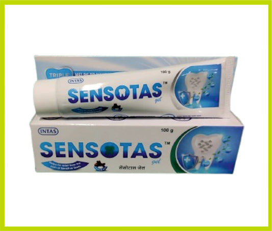 Sensotas (100 Gm) Potassium Nitrate 5% + Sodium Monofluorophosphate 0.7% + Triclosan 0.3% by Intas