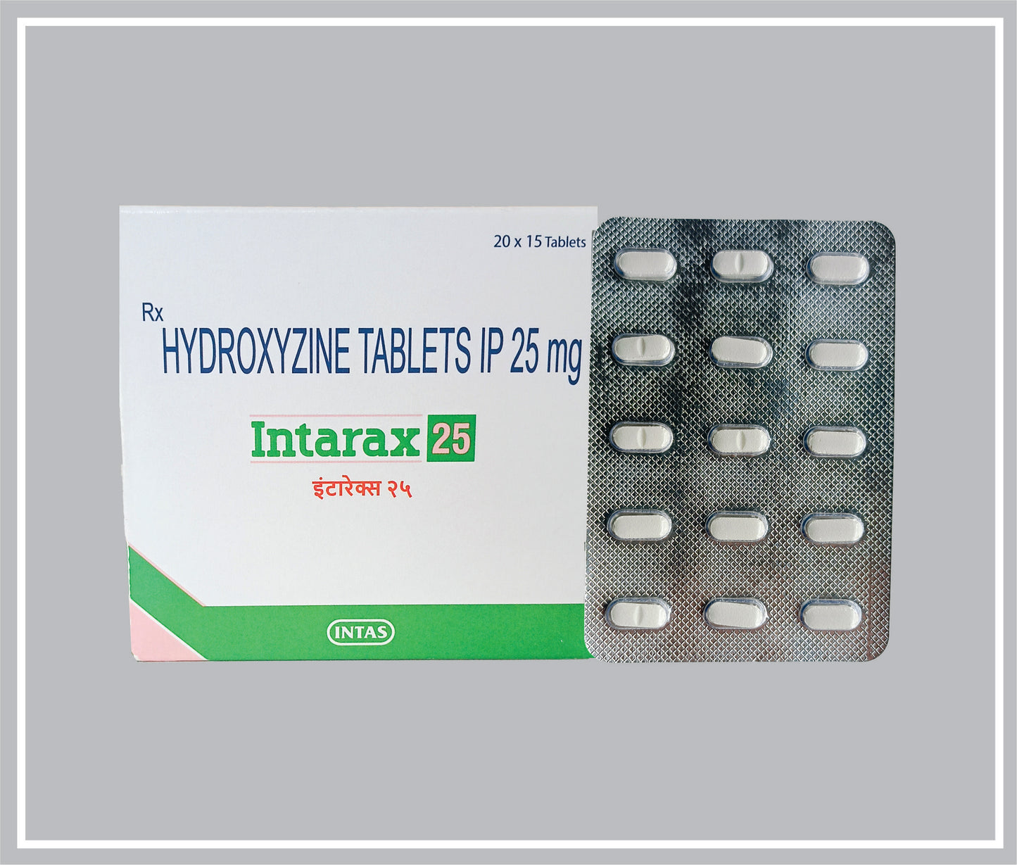 INTARAX 25 (15T) (Hydroxyzine Hydrochloride 25mg ) by Intas