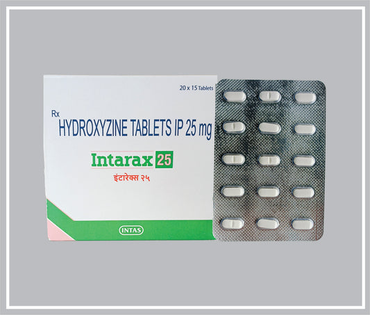INTARAX 25 (15T) (Hydroxyzine Hydrochloride 25 mg) by Intas