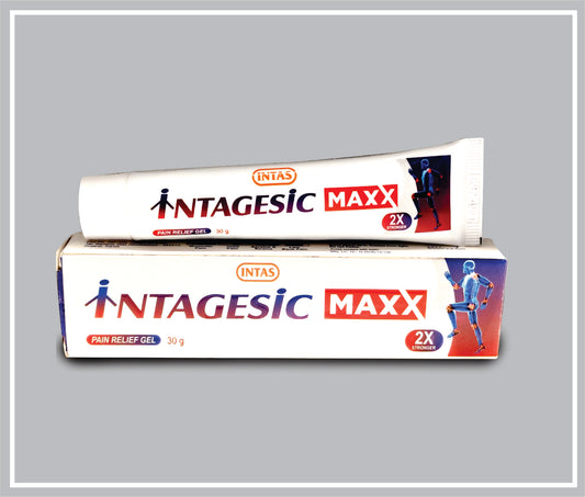 INTAGESIC MAXX GEL (COMBO) (Diclofenac Diethyamine   2.32%, Methyl Salicylate IP       10.0 %, Oleum Linseid Oil 3.0 %, Menthol 5.0 %, ) by Intas