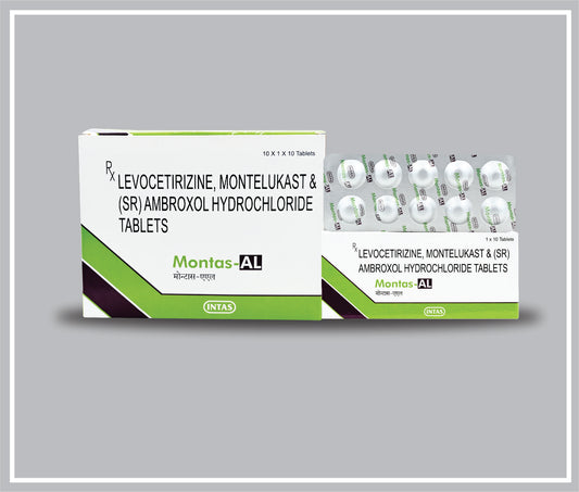 MONTAS-AL 10 TAB (Montelukast 10 mg + Levocetirizine 5 mg + Ambroxol 75 mg) by Intas