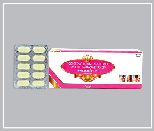 INTAGESIC MR (  20 x 10T )  ( COMBO ) (Diclofenac 50 mg + Paracetamol 325 mg + Chlorzoxazone 250 mg) by Intas