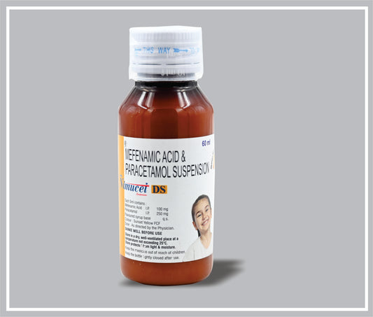 NEW NIMUCET 60ML-DS (Mefenamic Acid 100 mg + Paracetamol 250 mg) by Intas