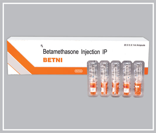 BETNI INJ. 1ML (Betamethasone Sodium Phosphate 4 mg) by Intas