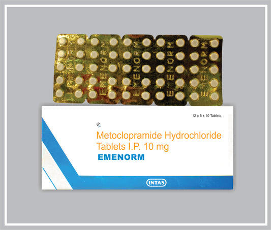 EMENORM 10 TAB (Metoclopramide 10 mg) by Intas