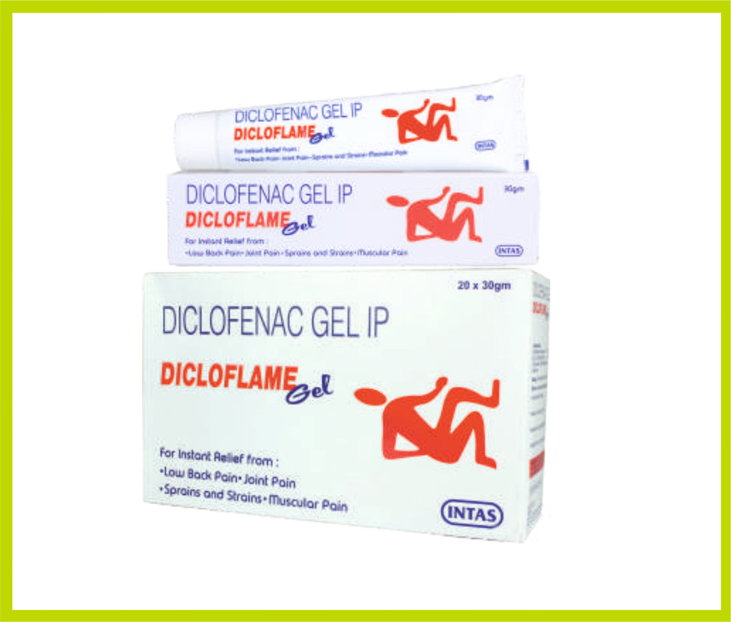 Dicloflame Gel 30Gm Not found by Intas