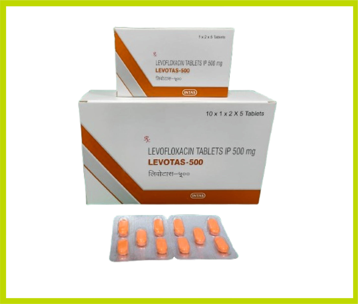 Levotas-500 5 Tab Levofloxacin 500 mg by Intas