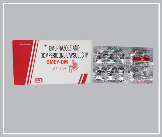 OMEY-DM 10 CAP (Omeprazole 20 mg + Domperidone 10 mg) by Intas