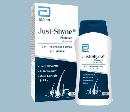 Just Shyne Shampoo 100 Ml ( Sodium Laureth Sulphate, Coco Betaine, D-Panthenol, Wheat Germ Oil, Jojoba Oil & Vitamin E Acetate) By Abbott