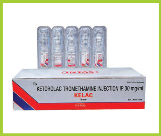 KELAC 1ML INJ. ( Ketorolac Tromethamine USP 30mg/ml ) by Intas