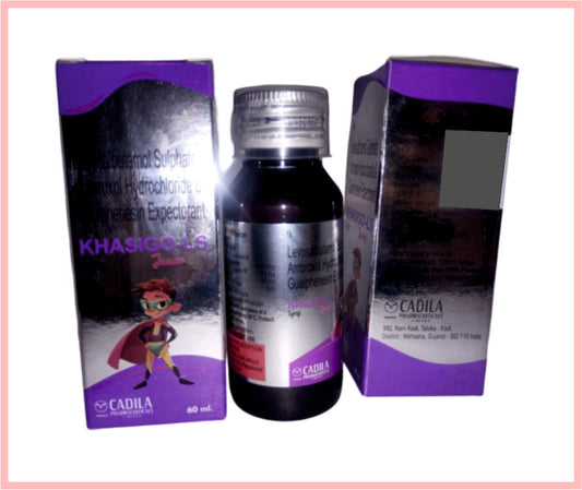 KHASIGO LS JUNIOR 60 ML 60 ML ( Ambroxol 15 mg, Guaiphenesin 50 mg & Levosalbutamol 0.5mg/5 ml  ) by Cadila