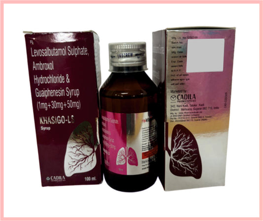KHASIGO LS  100 ML 100 ML ( Ambroxol 30 mg, Guaiphenesin 50 mg & levosolbutamol 1 mg /5 ml ) by Cadila