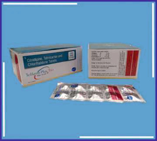TELIKEM-PLUS TRIO TABLET 20X10 (Telmisartan Ip 40Mg + Cilniidpine Ip 10Mg + Chlorthalidone Ip 12.50Mg)by Kemsyn