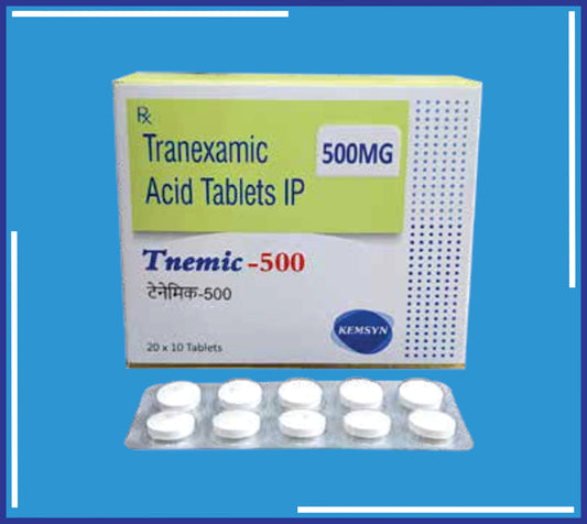 TNEMIC 500 TAB (BLISTER) 20X10 (Tranexamic Acid Ip 500Mg)by Kemsyn