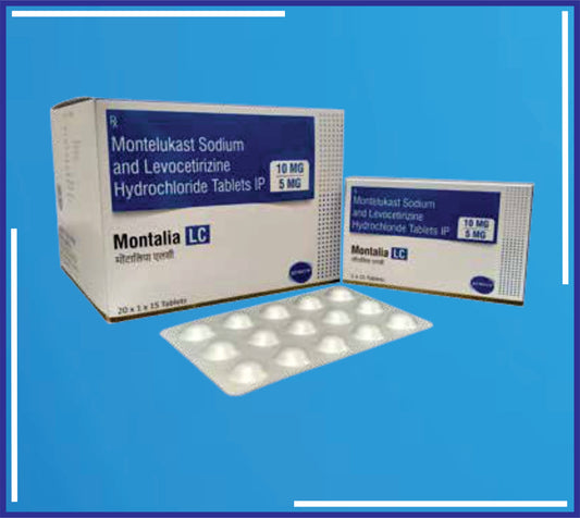 MONTALIA- LC TAB 15S (ALU-ALU) 20X1X15 (Montelukast 10Mg + Levocetrizine Dihydrocloride Ip. 5Mg)by Kemsyn