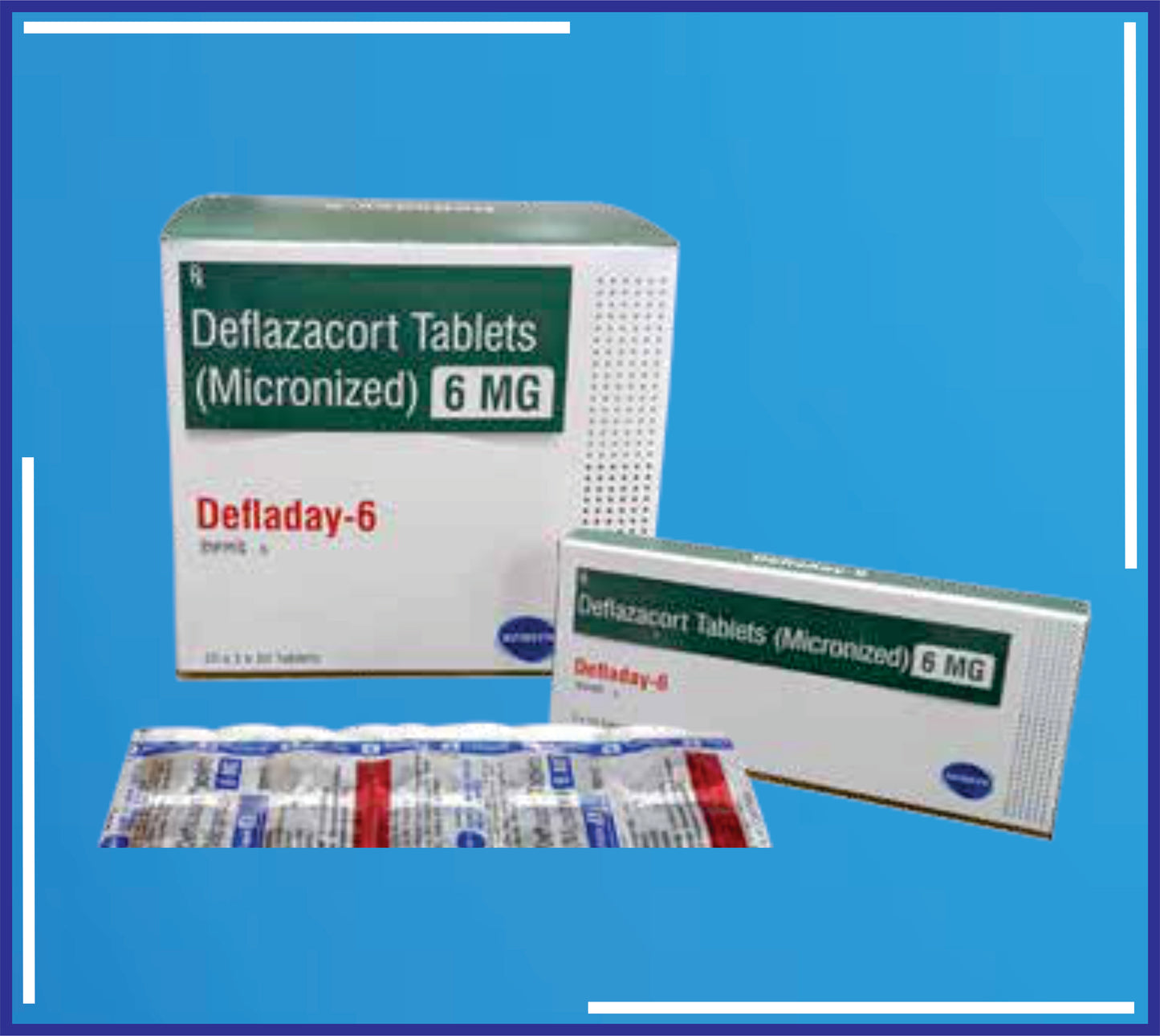 DEFLADAY-6 TAB (ALUMINIUM) 20X1X10 (Deflazacort 6Mg (Micronizd))by Kemsyn