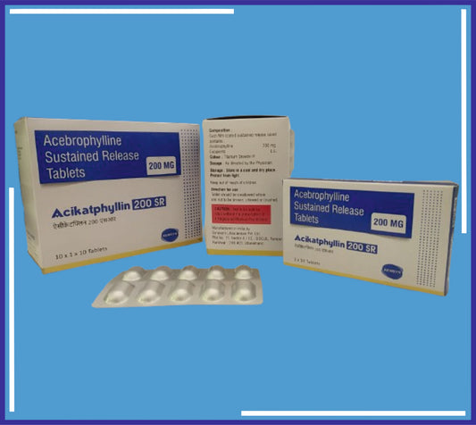 ACIKATPHYLLIN 200 SR TAB (ALU-ALU) 10X1X10 (Acebrophylline 200Mg)by Kemsyn