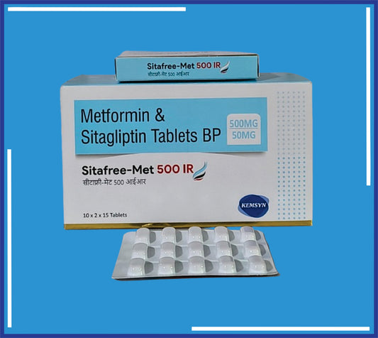 Sitafree-Met 500 Ir Tab (Blister) (10x2x15) Metformin Hcl Ip 500Mg + Sitagliptin Phosphate 50Mg  by Kemsyn