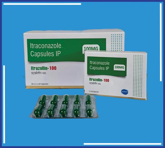 Itrazollin 100 Cap (Blister) (10x1x10) Itraconazole 100Mg (Imm. Release Pellets)  by Kemsyn
