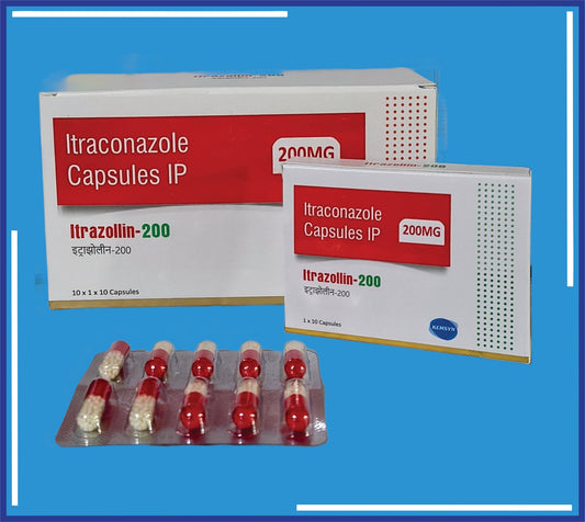 Itrazollin 200 Cap (Blister) (10x1x10) Itraconazole 200Mg (Imm. Release Pellets)  by Kemsyn