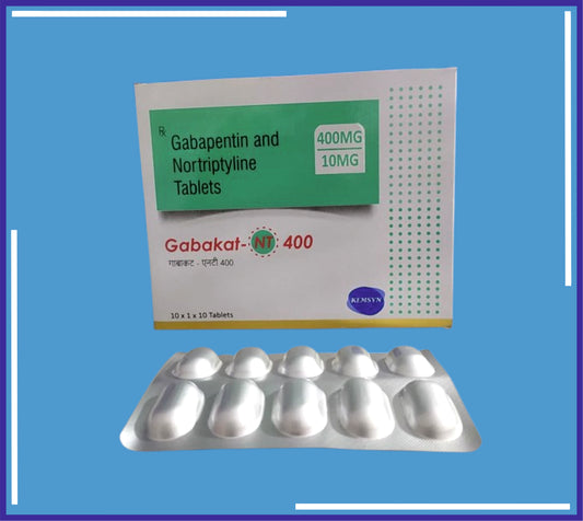 GABAKAT-NT 400 TABLET (ALU-ALU) 10X1X10 (Gabapentin Ip 400Mg + Nortriptyline Hydrochloride Ip 10Mg Tablet)by Kemsyn
