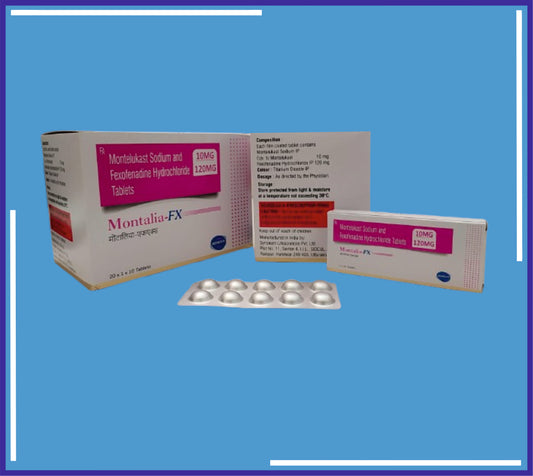 MONTALIA- FX TAB (ALU-ALU) 20X1X10 (Montelukast 10 Mg + Fexofenadine Hcl Ip 120Mg)by Kemsyn