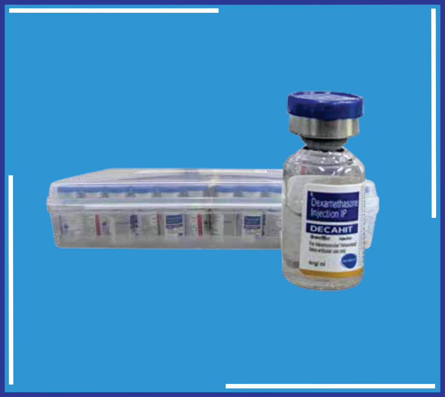 DECAHIT 2 ML INJ. (PLASTIC BOX PACK) 96Vial(ShrinkPack) (Dexamethasone Sodium Phosphate Ip 4Mg , Methylprabenip 0.15% W/V, Propylpraben Ip .02% W/V Water For Injection Ip)by Kemsyn