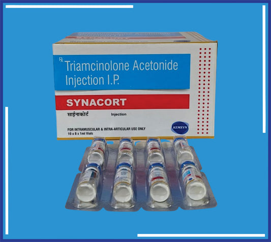 Synacort Injection (10X8X2ml) Triamcinolone Acetonide Ip 40Mg, Benzyl Alcohal Ip 0.9% W/V  by Kemsyn