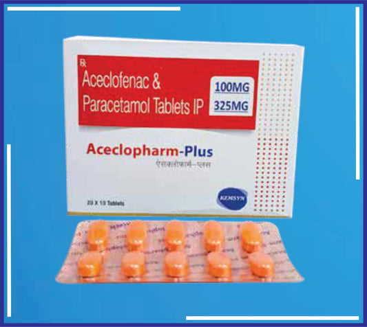 ACECLOPHARM-PLUS TAB (BLISTER) 20X10 (Aceclofenac Ip 100Mg + Paracetamol Ip 325)by Kemsyn