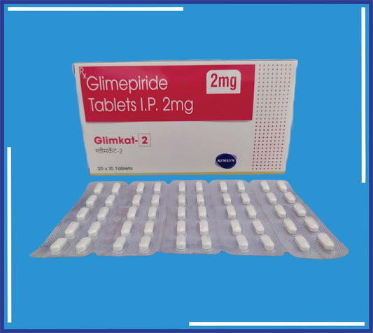 Glimkat-2 Tablet (10x2x10) Glimepiride 2 Mg  by Kemsyn