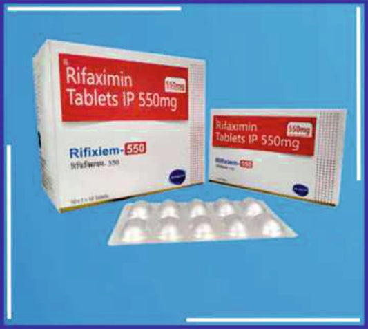 RIFIXIEM 550 TAB (ALU-ALU) 10X1X10 (Rifaximin 550Mg)by Kemsyn