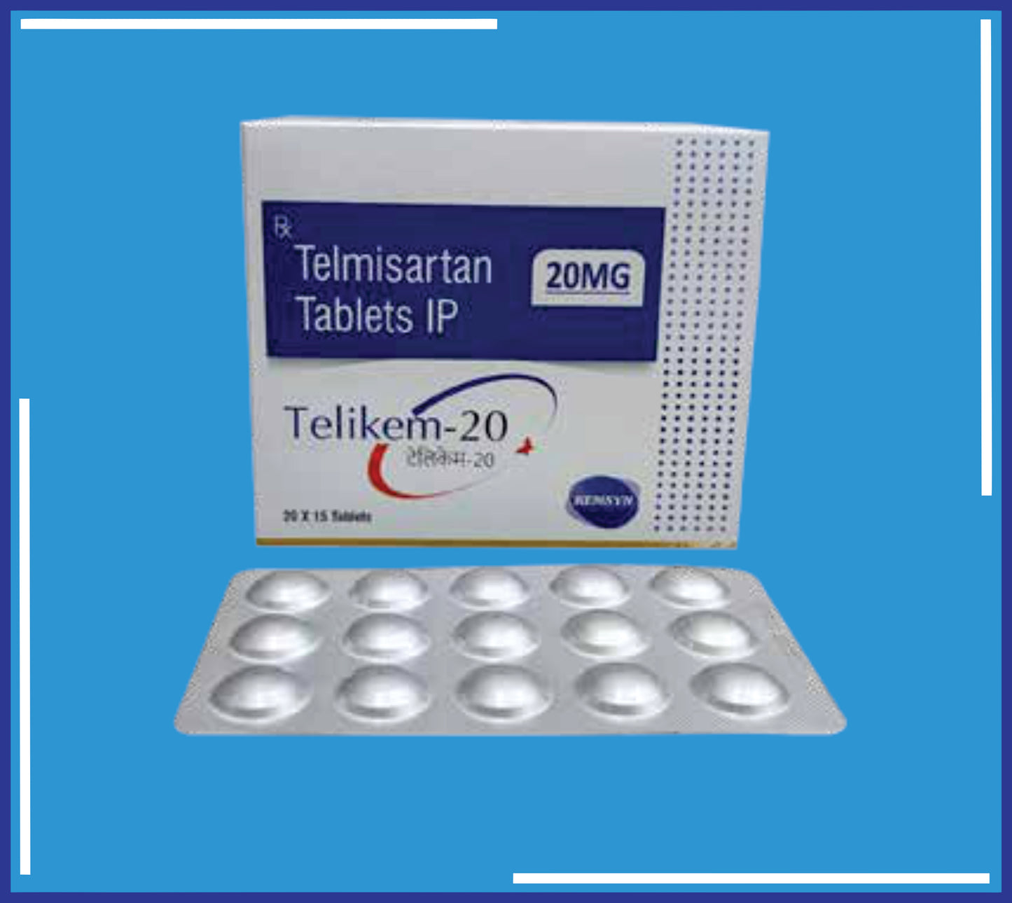 TELIKEM 20 TAB (ALU-ALU) 20X15 (Telmisartan Ip 20Mg)by Kemsyn