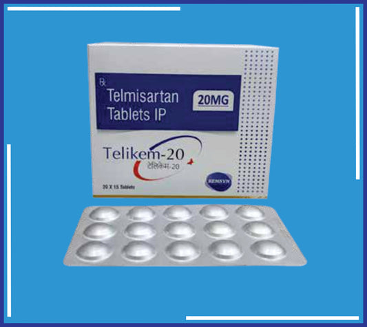 TELIKEM 20 TAB (ALU-ALU) 20X15 (Telmisartan Ip 20Mg)by Kemsyn