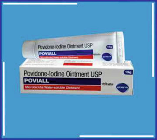 POVIALL 15 GM OINTMENT (LAMI TUBE) 1X15Gm ((Povidone Iodine Ip 5% W/W))by Kemsyn