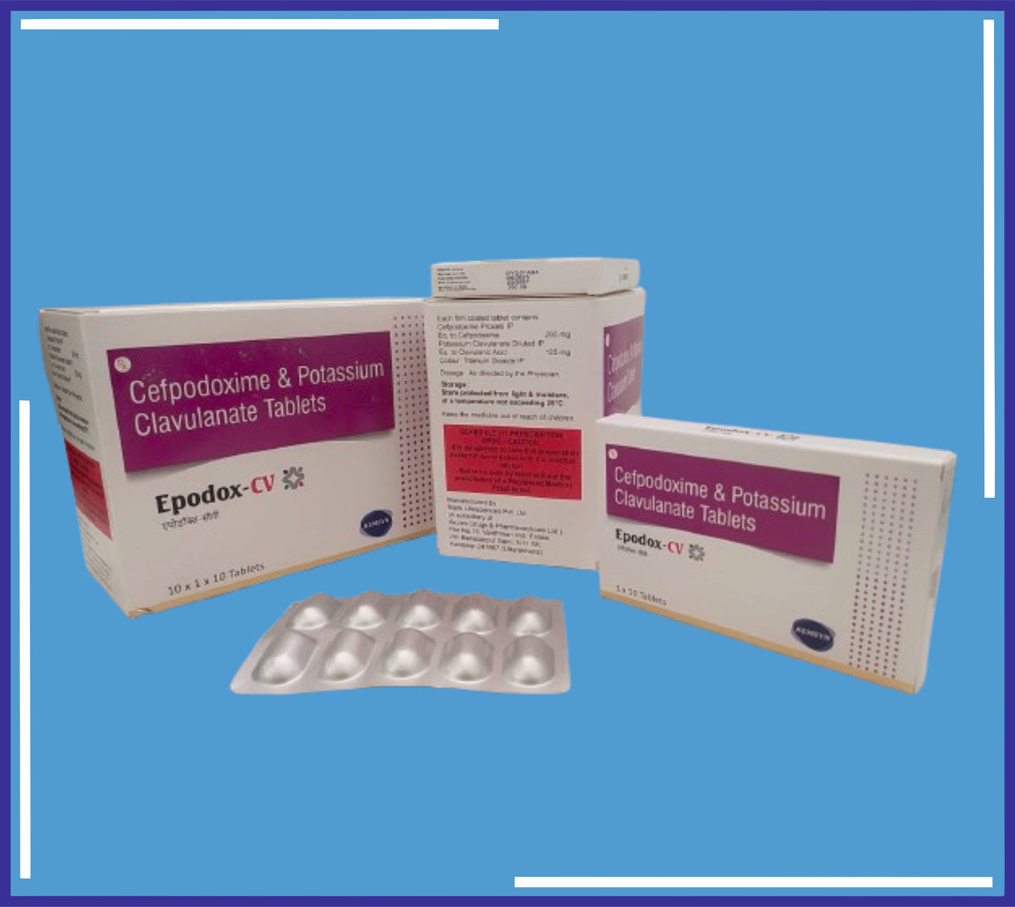 EPODOX-CV TABLET (ALU-ALU) 10X1X10 (Cefpodoxime 200Mg + Clavulanic Acid 125Mg)by Kemsyn