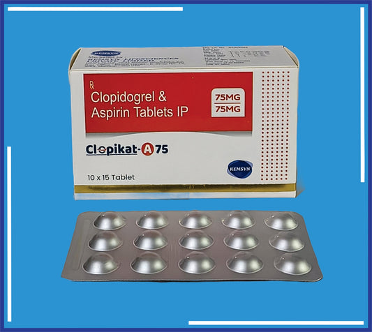 Clopikat-A 75 Tablet (Alu-Alu) (10x15) Aspirin 75Mg + Clopidogrel 75Mg  by Kemsyn