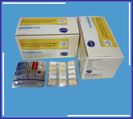 GLIMKAT-MET 1 FORTE TABLET (BLISTER) 20X15 (Metformin Hcl 1000Mg (Sr) +Glimepride Ip 1Mg)by Kemsyn